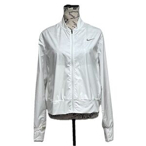 Nike Windrunner Ripstop Full Zip Windbreaker Jacket Ivory L Athletic Streetwear